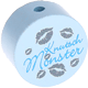 Motivperle – "Knutschmonster" : babyblau