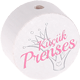 Perles avec motif « küçük Prenses » : blanc - rose bébé