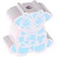 motif bead – cow : white - baby blue