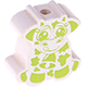 Perlina sagomata “Mucca” : bianco - giallo verde