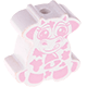 motif bead – cow : white - pastel pink
