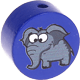 Perlina con motivo “Elefante – animale zoologico” : blu scuro