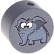 Perlina con motivo “Elefante – animale zoologico” : grigio
