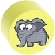 Perlina con motivo “Elefante – animale zoologico” : limone