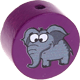 motif bead – animals, elephant : purple