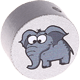 motif bead – animals, elephant : silver