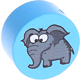 Perlina con motivo “Elefante – animale zoologico” : azzurra