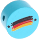 Korálek s motivem – "vlajka Německa" : světle tyrkysová
