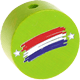 Korálek s motivem – "vlajka Nizozemska" : žlutozelená