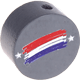 Korálek s motivem – "vlajka Nizozemska" : šedá