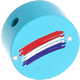 Korálek s motivem – "vlajka Nizozemska" : světle tyrkysová