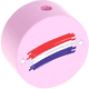 Korálek s motivem – "vlajka Nizozemska" : růžová