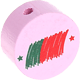Perlina con motivo "Bandiera Portogallo" : rosa