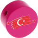 Korálek s motivem – "vlajka Turecka" : tmavorůžová
