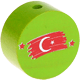 Motivpärla - flagga – Turkiet : gulgrön