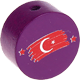 Perlina con motivo "Bandiera Turchia" : viola viola