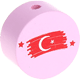 Perlina con motivo "Bandiera Turchia" : rosa