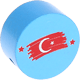Perlina con motivo "Bandiera Turchia" : azzurra