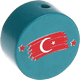 Korálek s motivem – "vlajka Turecka" : tyrkysová