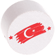 Perlina con motivo "Bandiera Turchia" : bianco