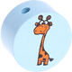 Perlina con motivo “Giraffa – animale zoologico” : azzurro bambino