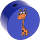 Perlina con motivo “Giraffa – animale zoologico” : blu scuro