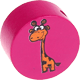 Perlina con motivo “Giraffa – animale zoologico” : rosa scuro