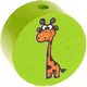 Motivpärla – zoodjur - giraff : gulgrön
