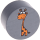 Motivpärla – zoodjur - giraff : grå