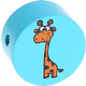 Perlina con motivo “Giraffa – animale zoologico” : turchese chiaro