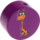 Motivpärla – zoodjur - giraff : purpurlila