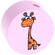 Motivpärla – zoodjur - giraff : rosa