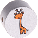Perlina con motivo “Giraffa – animale zoologico” : argento
