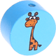 Perlina con motivo “Giraffa – animale zoologico” : azzurra