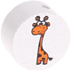 Motivpärla – zoodjur - giraff : vit
