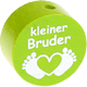 Korálek s motivem – "Kleiner Bruder" : žlutozelená
