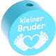 Korálek s motivem – "Kleiner Bruder" : světle tyrkysová
