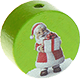 Motivpärla – Santa Claus : gulgrön