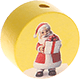 Perlina con motivo "Babbo Natale" : giallo pastello