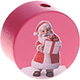 Perlina con motivo "Babbo Natale" : rosa