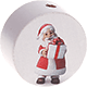 Perlina con motivo "Babbo Natale" : bianco