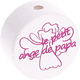 Kraal met motief "le petit ange de papa" : wit - donker roze
