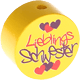 Koraliki z motywem "Lieblings-Schwester" : żółty
