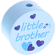 Motivperle – "little brother" (Englisch) : babyblau