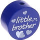 Perlina con motivo "little brother" : blu scuro