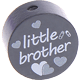 Motivpärla – "little brother" : grå