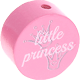 Perles avec motif « little princess » : rose bébé