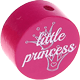 Perles avec motif « little princess » : rose foncé