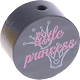 Perlina con motivo "little princess" : grigio