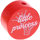 Kraal met motief "little princess" : rood